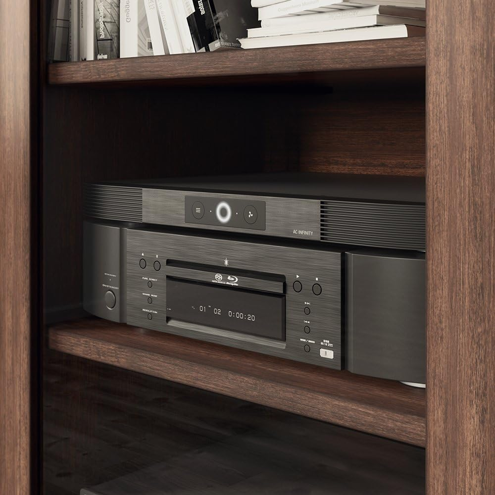 AC Infinity AIRCOM S10, Quiet Fan System 43 Cm for Receivers, Amplifiers, DVR, AV Cabinet Components