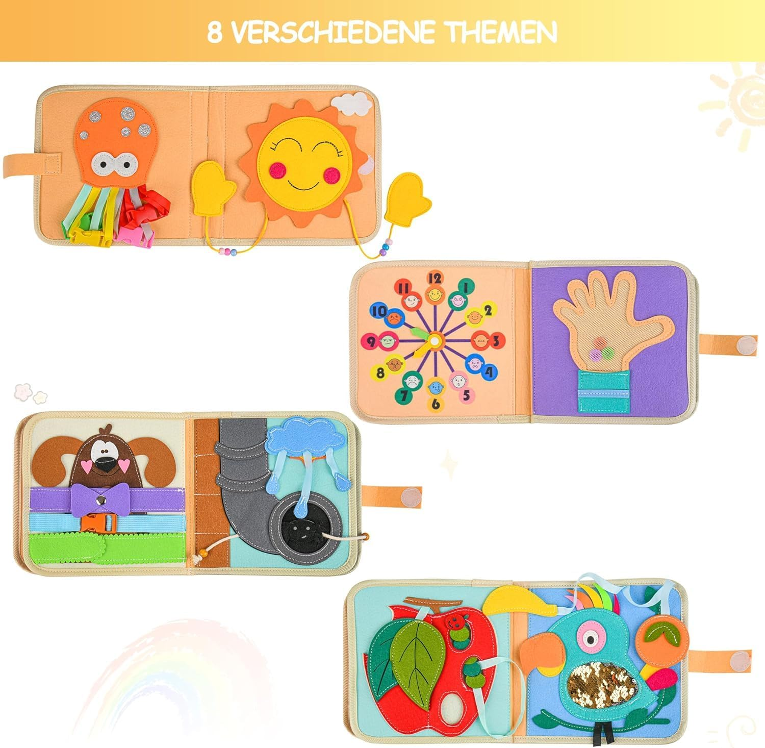 Busy Board, Toddler Travel Toys, Quiet Book, Sensory Toys for Toddlers 3 4 5 6 7, Montessori Toys for Toddler Activities Board, Educational Toys for 3 Year Old Girls Boys Gift (B) image number 3