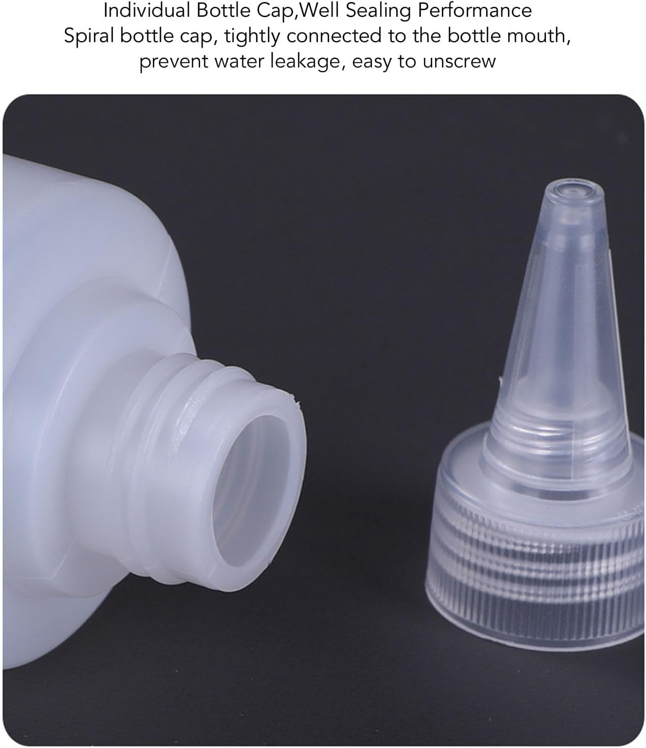 100Pcs Plastic Squeeze Bottles, 60Ml Translucent Empty Squirt Bottle with Scale, Multi Purpose Leak Proof Squeeze Dispensing Bottle for Liquid Oil Pigment Ink Syrup Dressing