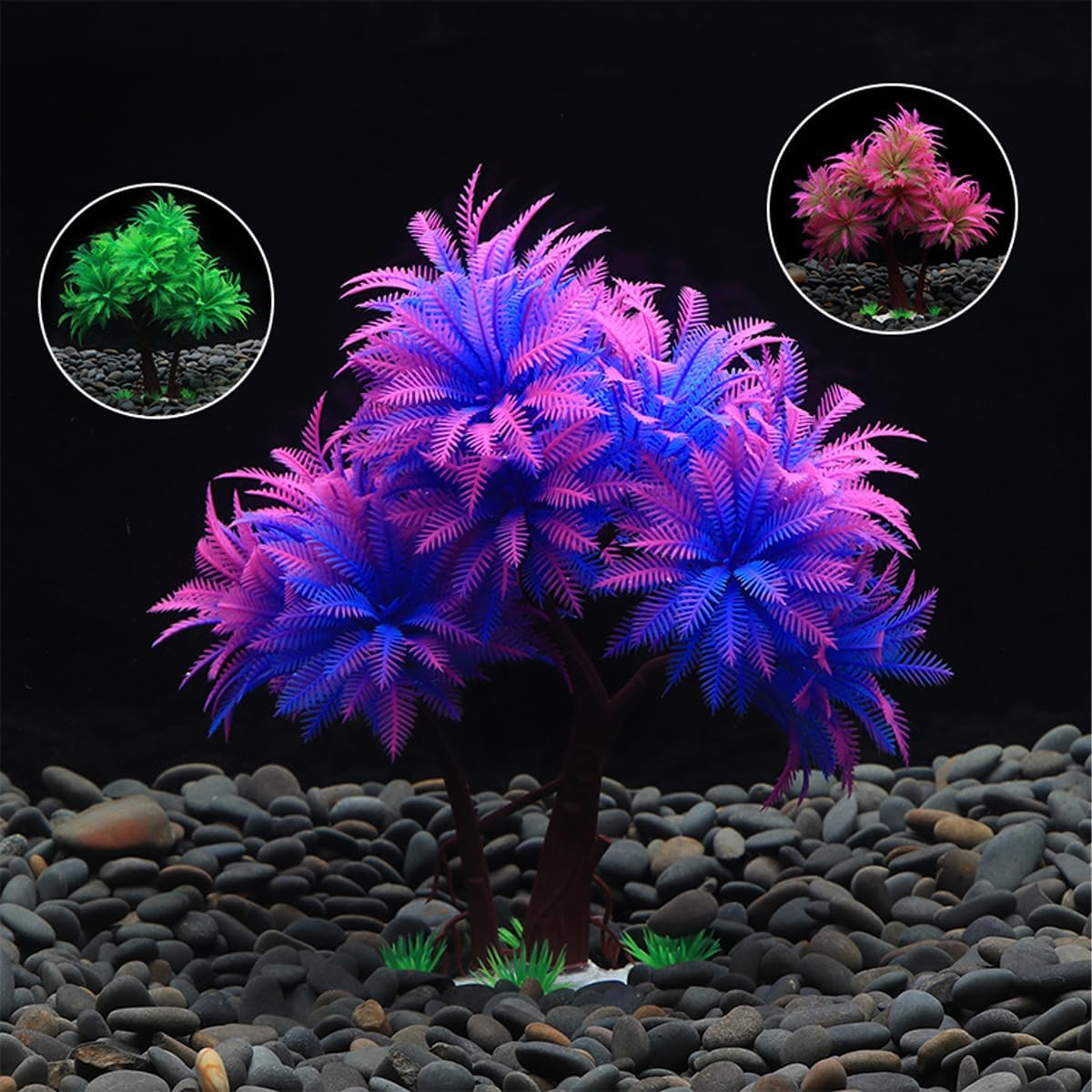 AIMALL Vibrant Aquarium Decor: Fish Tank Simulation Water Plants, Durable Plastic Bonsai Ornaments, Easy Setup, Ideal for Aquascaping, Non-Fading &ndash; 7.48 Inches Tall image number 4