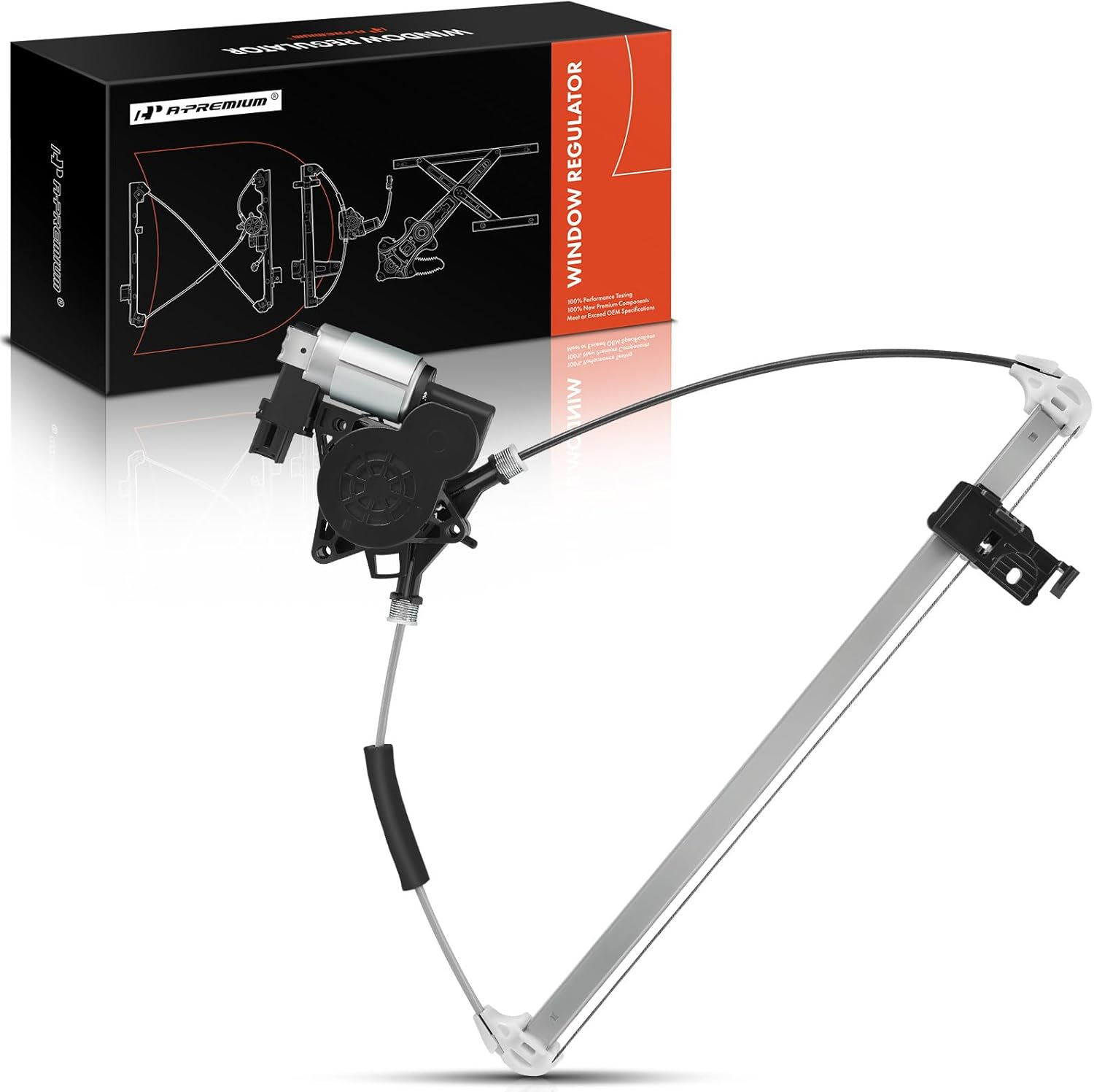 A-Premium Power Window Regulator with Motor Compatible with Mazda 3 2004-2009 3 Sport 2009 Rear Right Passenger Side (2 Pins) image number 2