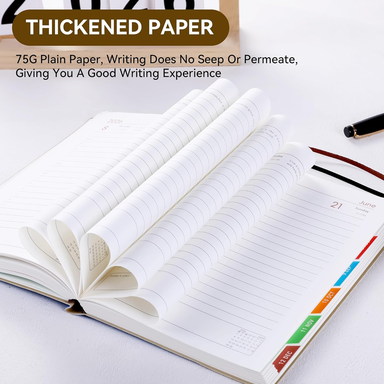 2026 Diary Journal Notebook A5 Weekly and Monthly Planner Scheduler Daily Planner Paper for Home Office School Diary Travel Gift Birthday 5.8" X 8.5"(Blue) - Pink image number 2