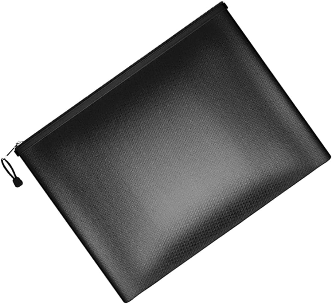 Homoyoyo Fireproof Document Organizer Bag Fire-Resistant Money Pouch for Office Home Use Black Medium Secure Storage for Contracts Passports Certificates image number 5