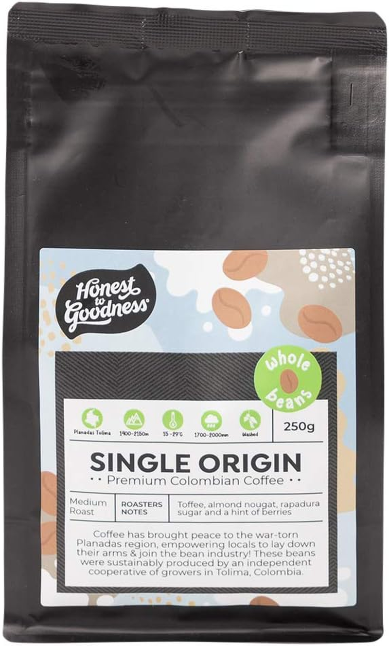 Honest to Goodness Single Origin Colombian Coffee Beans, 250 G image number 6