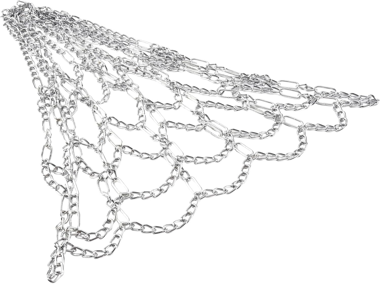 Veumoie Sport Iron Chain Basketball Net Outdoor 12 Loops Standard Heavy Duty Basketball Goal Replacement Net,Silver image number 4