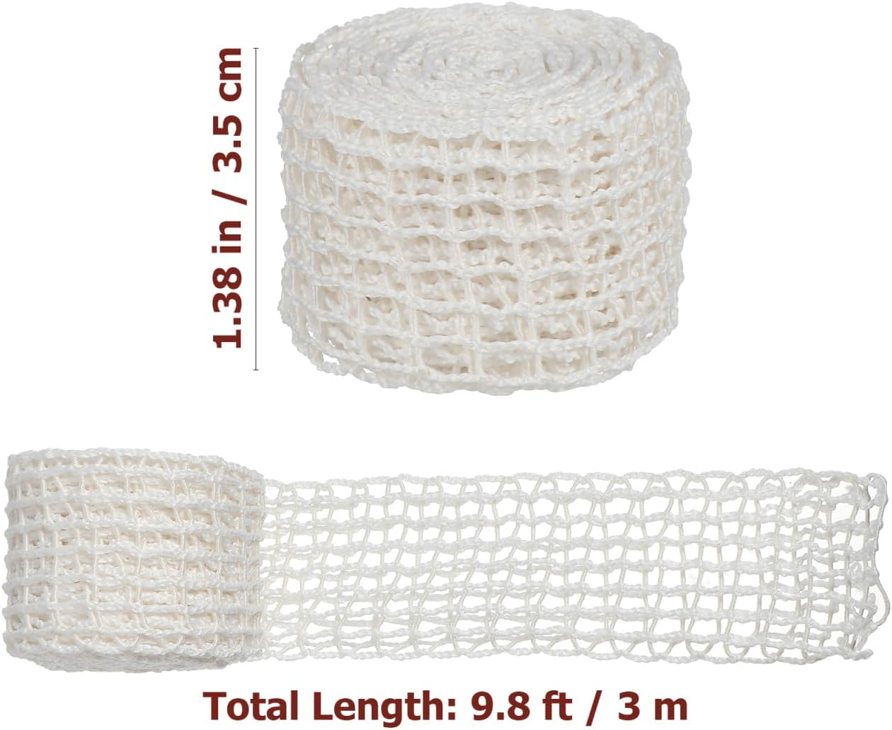 2Pcs Elastic Cotton Meat Netting Roll for Sausage and Ham Trussing Food Wrapping Net for Home Cooking and BBQ