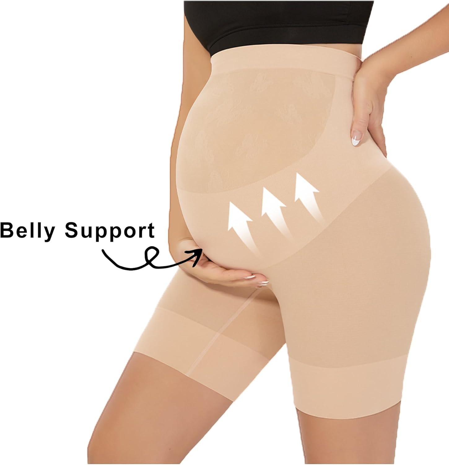 Narcissus Bump Proud Seamless Maternity Shapewear, Mid-Thigh Underwear - Maternity Dress for Baby Shower image number 3