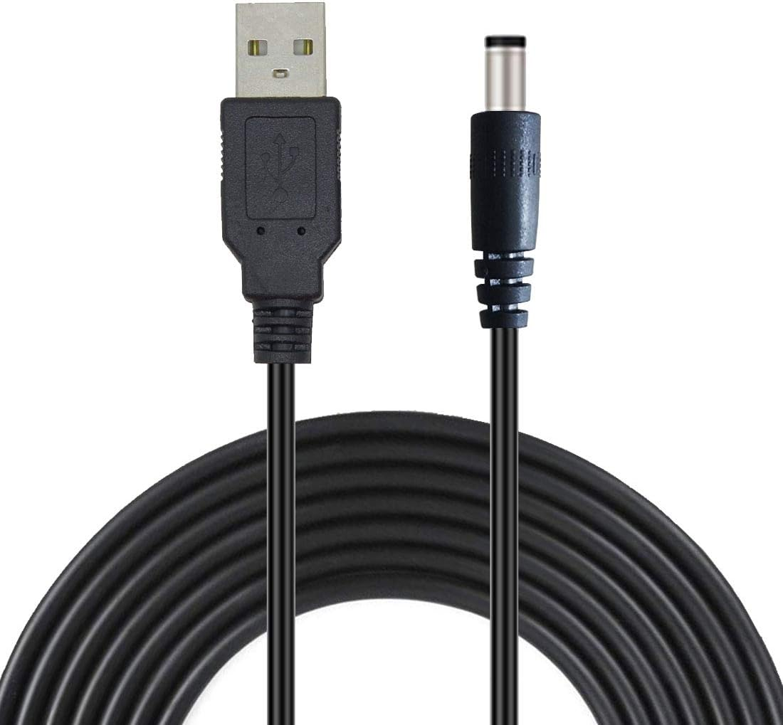Liwinting 1.5M/4.92Ft USB to DC Power Cable, 5V USB DC Cable, 2.1 Mm X 5.5 Mm DC Barrel Male Jack Converter Power Charging Cable for Laptop Notebook, Mini Speaker, Tablet, Router, USB Light - Black image number 2