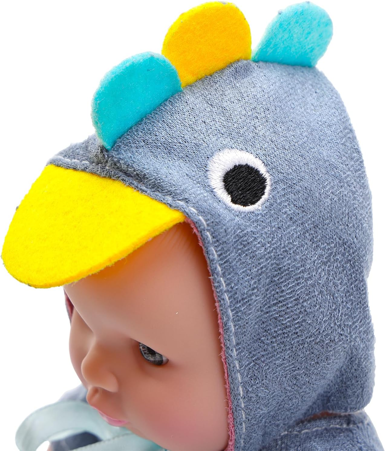 Barwa 8 Inch Baby Doll with Cute Animal Clothes Miniature Reborn Doll Lifelike Vinyl Washable PVC Material Tiny Movable Dolls Mini Toy Dolls for Toddlers (Dinosaur) image number 4