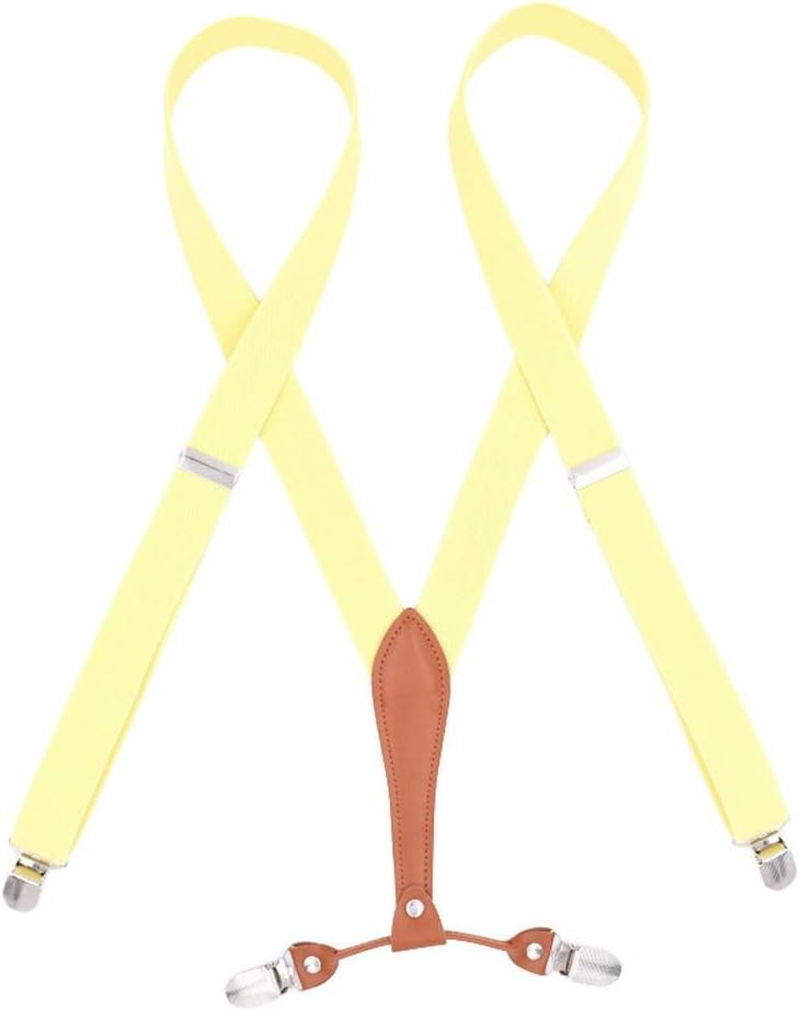 Bigood 25MM Adult Mens Lengthen Elastic Adjustable Braces Suspenders with 4 Clips image number 4