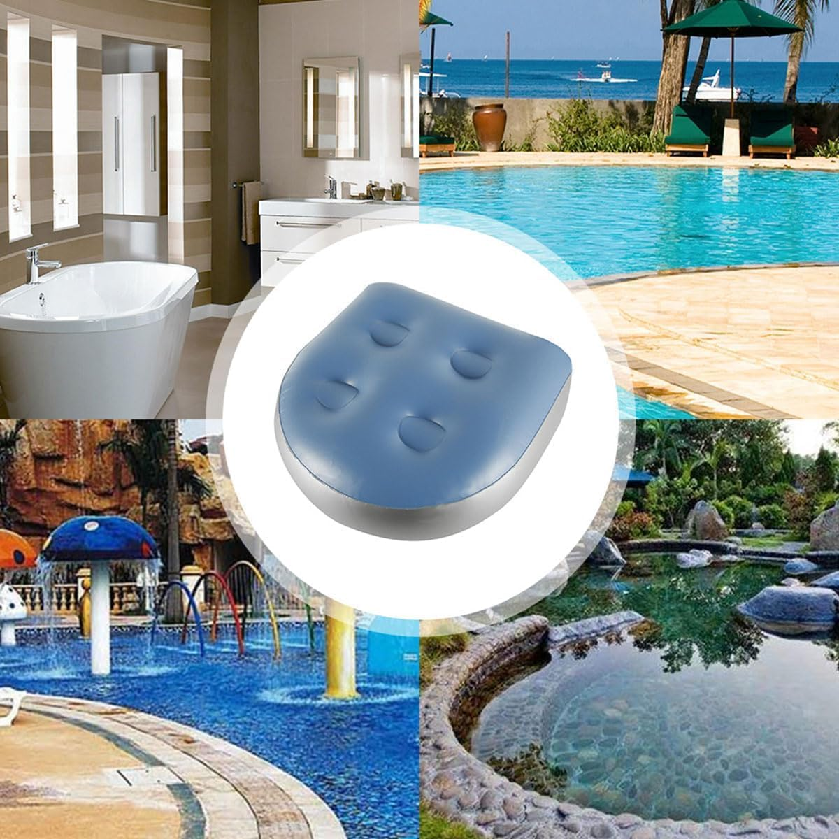 Hot Tub Seat for Inflatable Hot Tub with Suction Cup, Soft Spa Seat Air Cushion Massage Pad, Back Support Bath Spa Pad, Water-Filled Hot Tub Booster Seat, Hot Tub Seat Chair Accessories for Adults image number 3