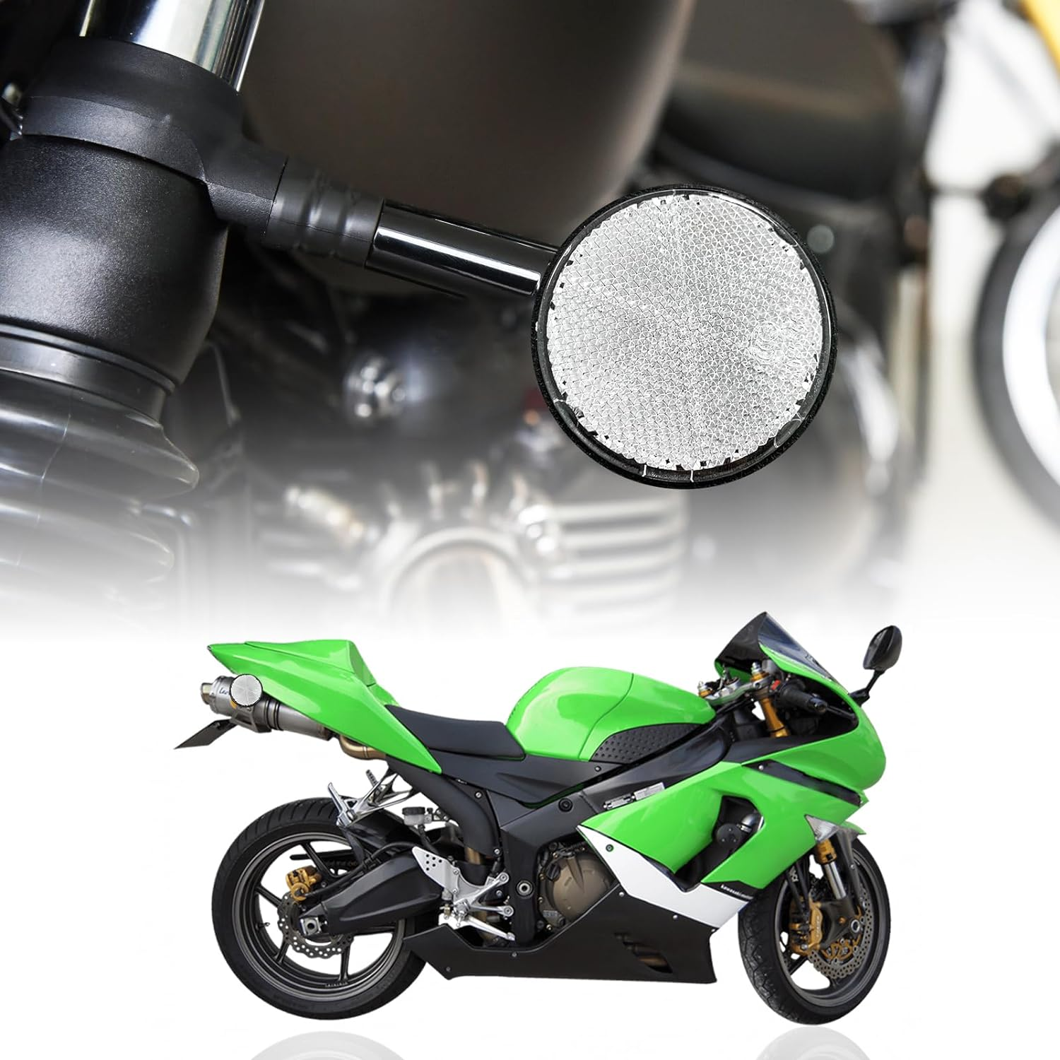 2 PCS M6 X 1.0 Motorcycle Reflectors, Plastic Screw Mount Reflective Warning Reflector, Universal Motorbike Rear Safety Reflectors for Motorcycle, Bicycle, Scooter (Round White) - Round Orange image number 6