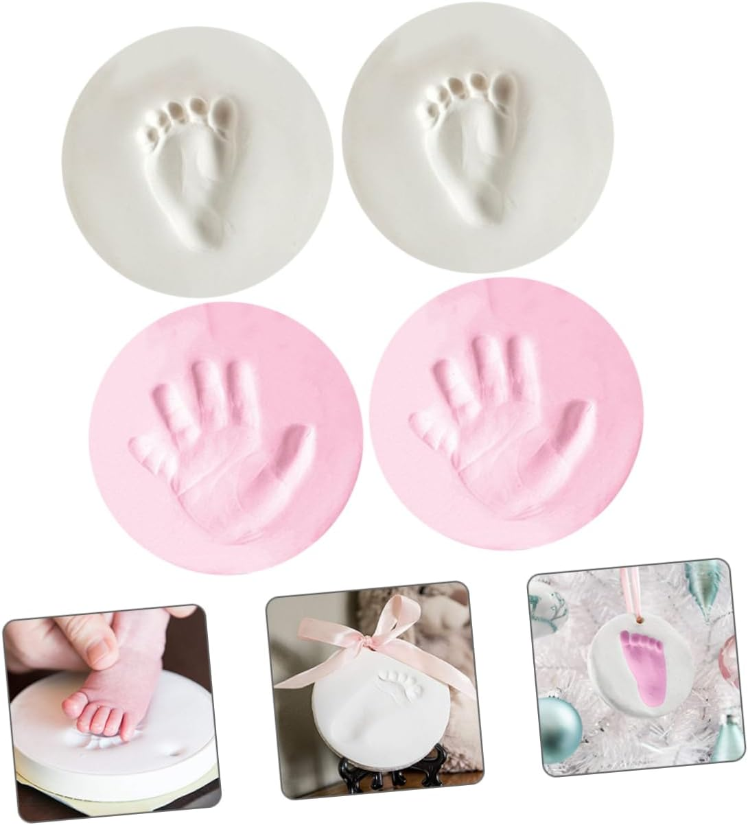 ERINGOGO 4Pcs Handprint Footprint Keepsakes for Newborn Boy Girl Footprint Keepsake Gifts for Birthday Shower image number 3