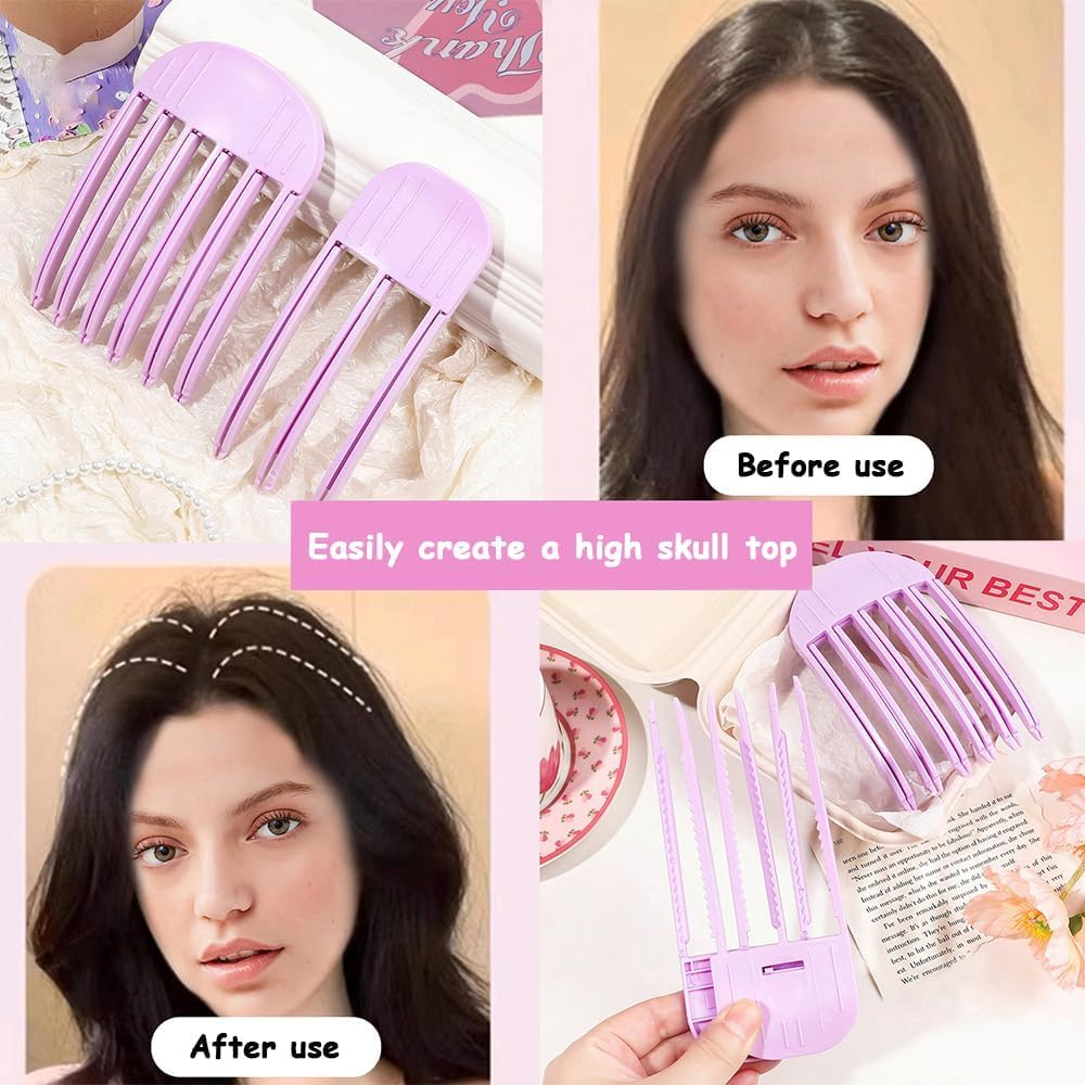 TTPSRY 11 Piece Pony Volume Comb Set Hair Styling Clips Hair Clips Hairstyle Aid Volume Comb Hair Comb Styling Accessories image number 3