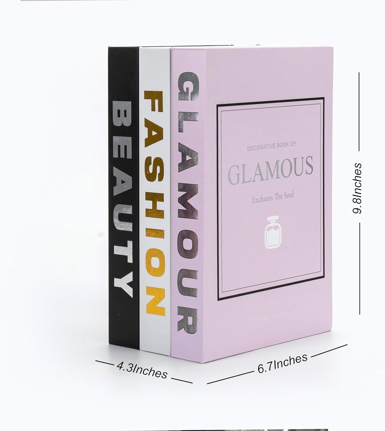 Twodays Fashion Designer Coffee Table Books for Shelf, Girly Light Pink Room Decor, Luxury Decorative Fake Books. (Set of 3) image number 5