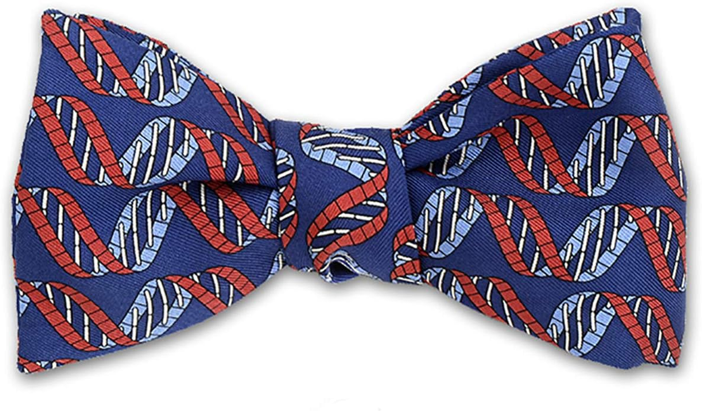 Josh Bach Mens DNA Strand Self-Tie Silk Bow Tie Blue, Made in USA image number 1