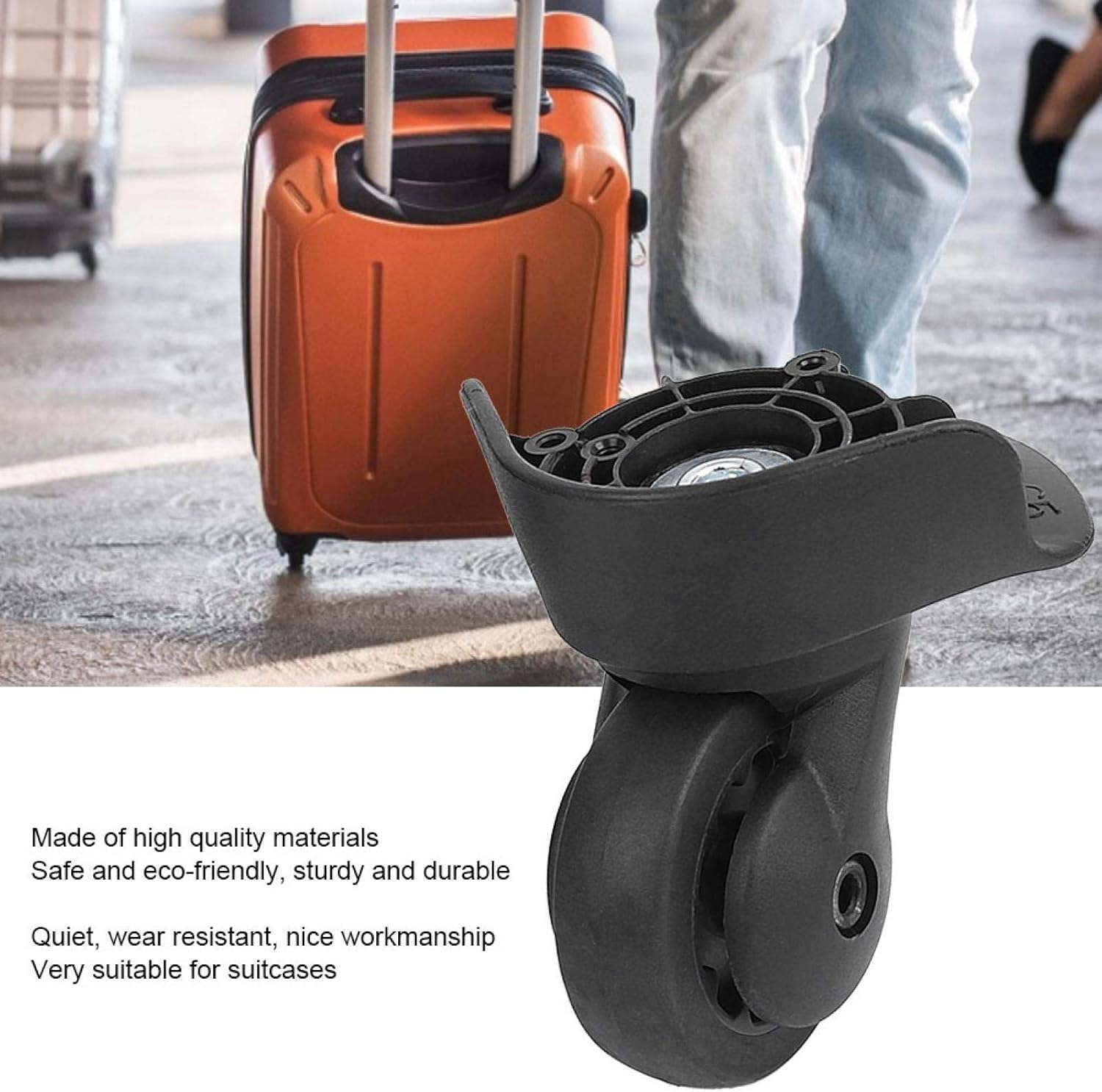 Luggage Wheel, a Pair Luggage Replacement Wheel Sturdy Universal for Luggage(L) image number 2