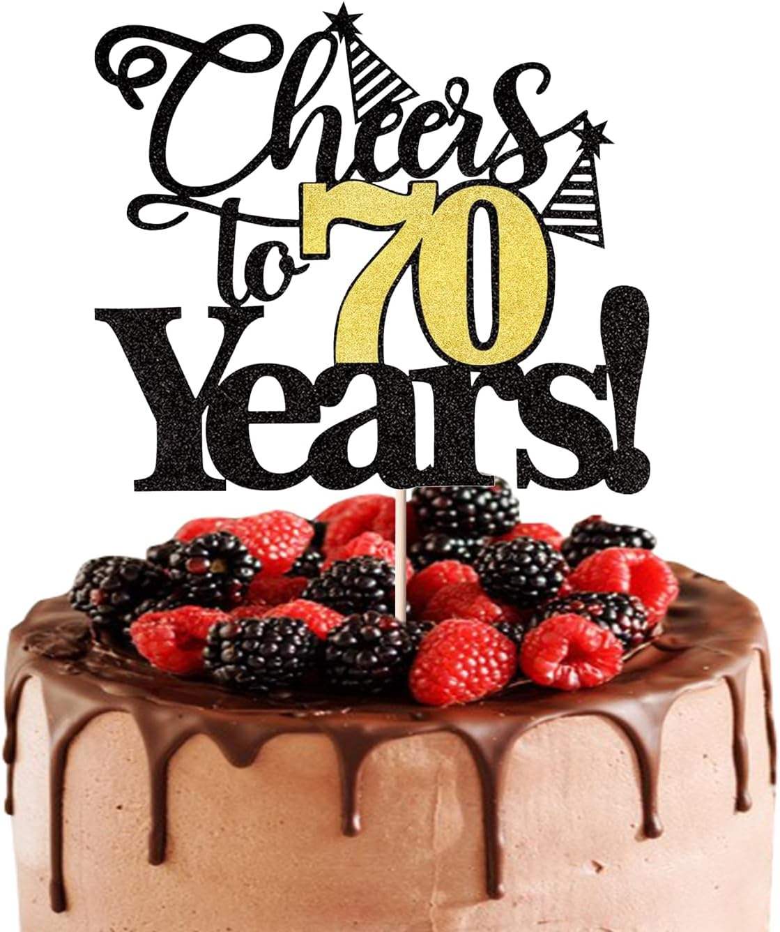Chris.W 1 Pack Cheers to 35 Years Cake Topper, Black and Gold Glitter 35Th Birthday Cake Pick, Happy 35Th Cake Decoration for 35 Anniversary Birthday Party Decorations Supplies image number 6