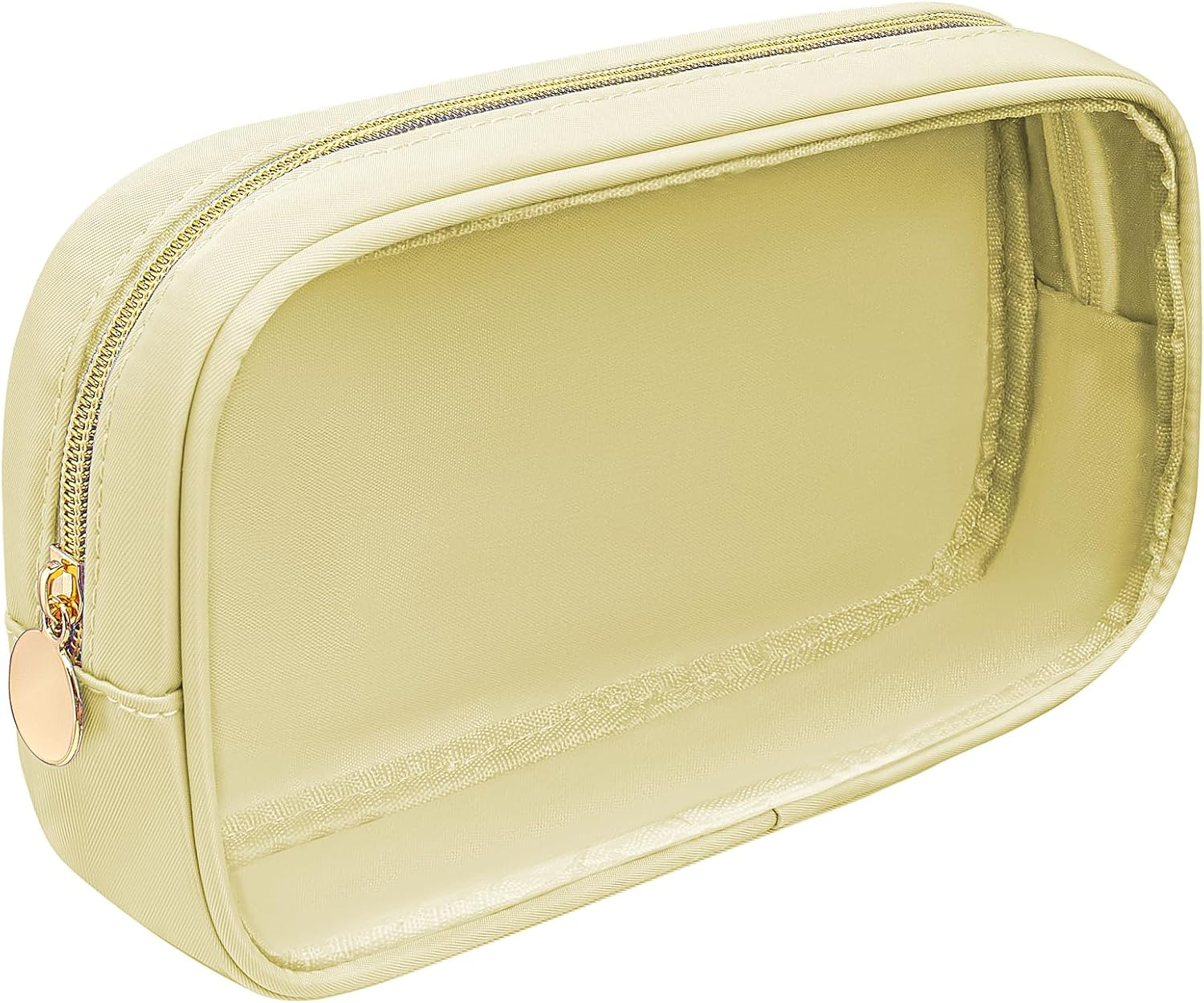 DDPOND Small Clear Makeup Bag for Purse,Clear Toiletry Bag TSA Approved Toiletry Bag Travel Makeup Bag Pouch Car Accessories Travel Essentials for Women Girls(Large Yellow)
