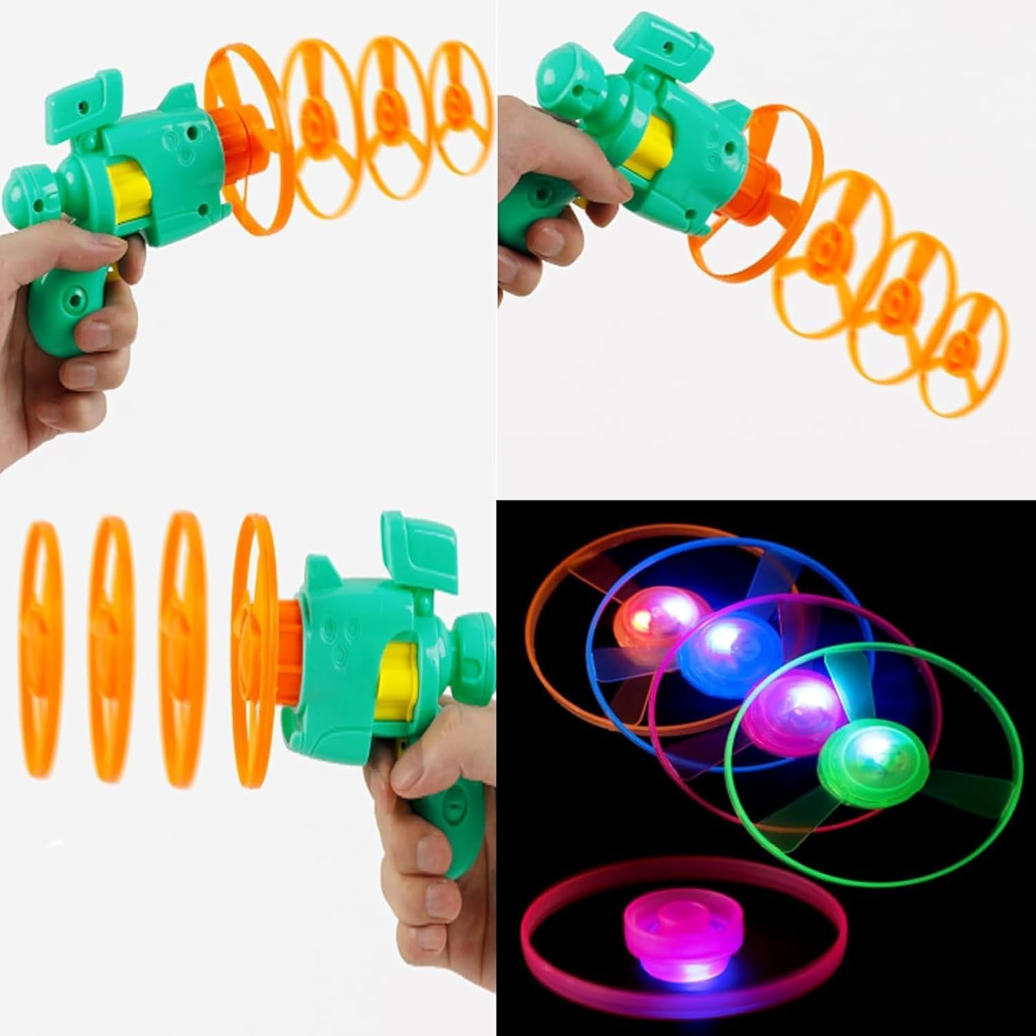 Celerypet Light-Up Flying Disc Cat Launcher Set, 2025 New Colorful Flying Propellers Set, Interactive Flying Disc Launcher Cat Toy with Spinning Tops, for Pet Training, Chasing (G2) image number 6