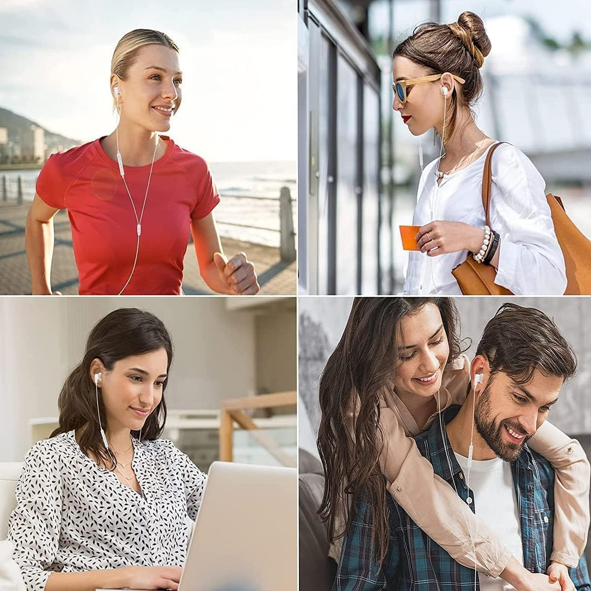 DN-TECHNOLOGY EAR-001-A16 USB C Headphones for Samsung Galaxy A16, White, In-Ear, Wired, Volume Control, Mic, Active Noise Cancellation image number 5