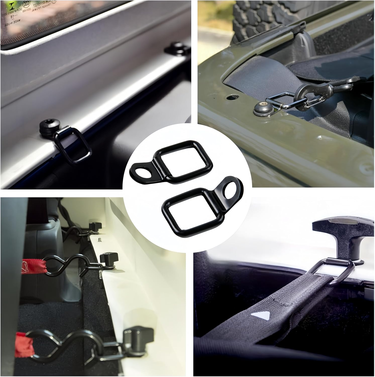 8Pcs Tie down D Ring Anchor, Ai-Oumleef Tie down D Ring Set, Easy-To-Install Truck Tie Downs, Compatible with Cargo Cover Mounts, Heavy-Duty Accessories for Truck, Trailer, Camper, Boat and More