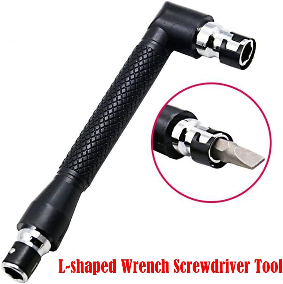 L-Shaped Hex Socket Wrench, 1/4-Inch Double-Headed L-Shaped Hex Socket Wrench/Screwdriver, Mini Screwdriver and Bit Se for Hand Tool Kit image number 2