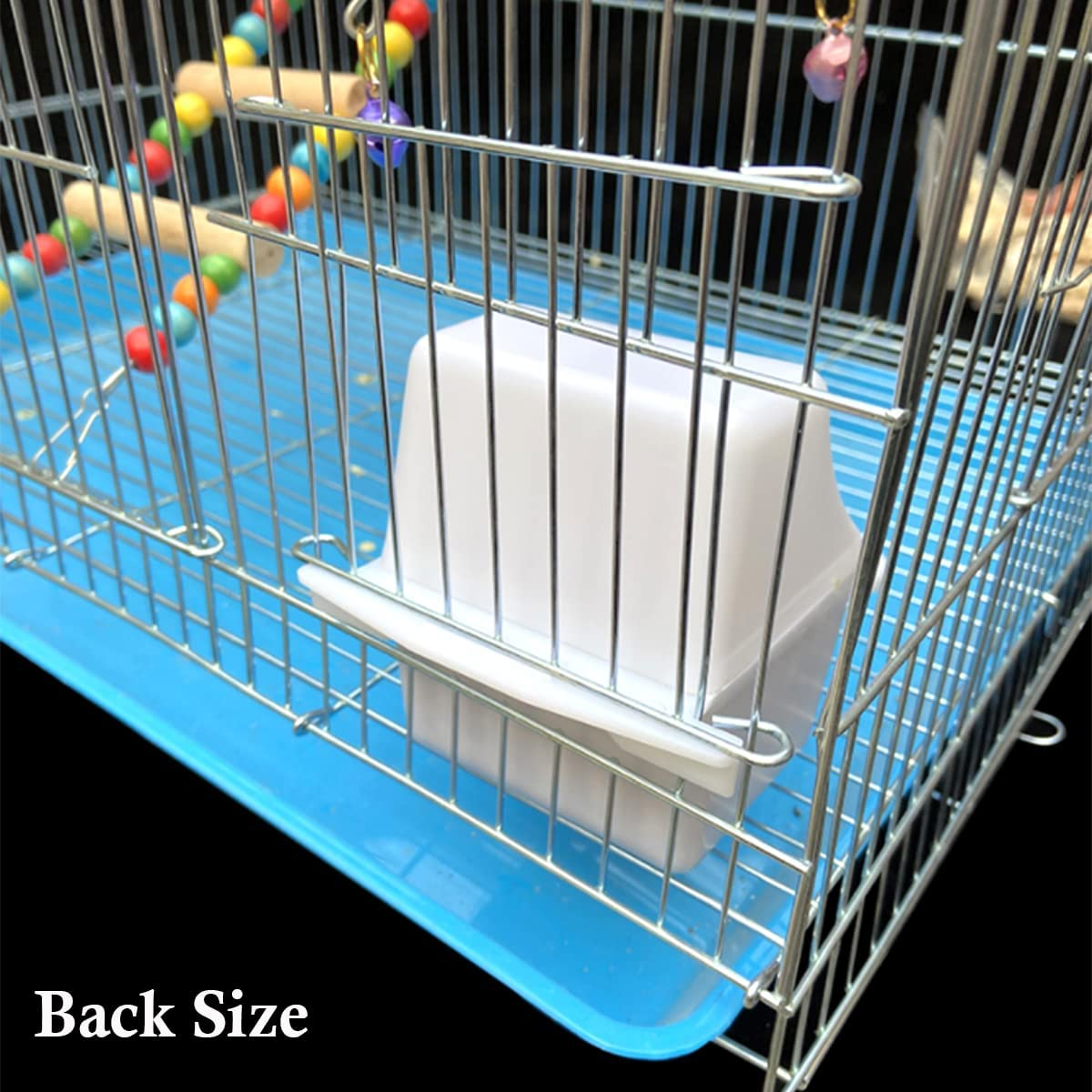 2Pcs Bird Cage Feeder Removable Parret Hanging Seed Feeder Bird Dishes Cage Bowl for Cage Finch Cockatiel Conure Parakeet Lovebird