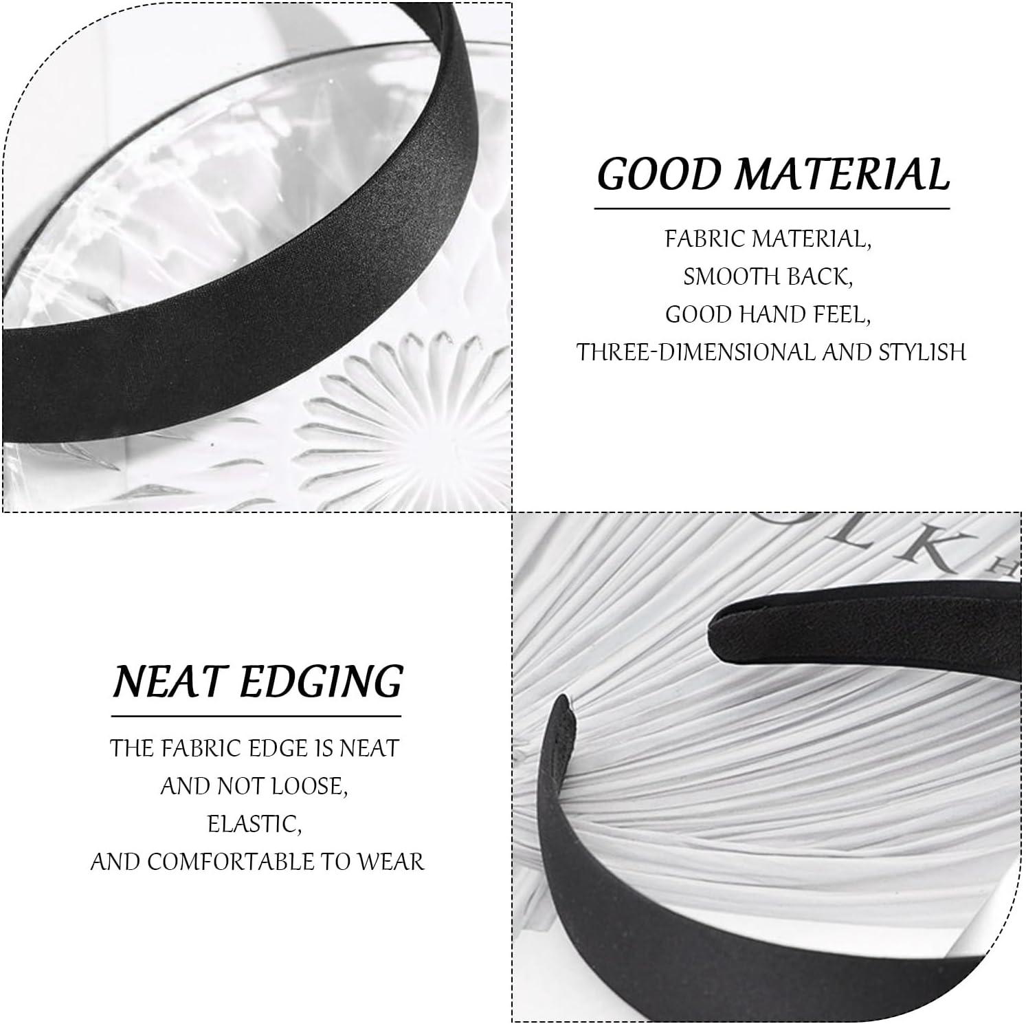 3 Pieces Black Headband, Classic Fashionable Headband, Retro Headband for Women, Simple Hair Accessories, Accessories with Fixed Hairstyle, Non Non-Slip Hairstyle image number 4