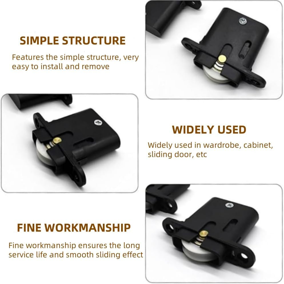 Drawer Rollers Nylon Cabinet Drawer Pulley Replacement Wheels Bearing Drawer Positioning Roller Slide Guides with Nuts for Furniture Parts Cupboard Wardrobe Pack of 6 image number 1