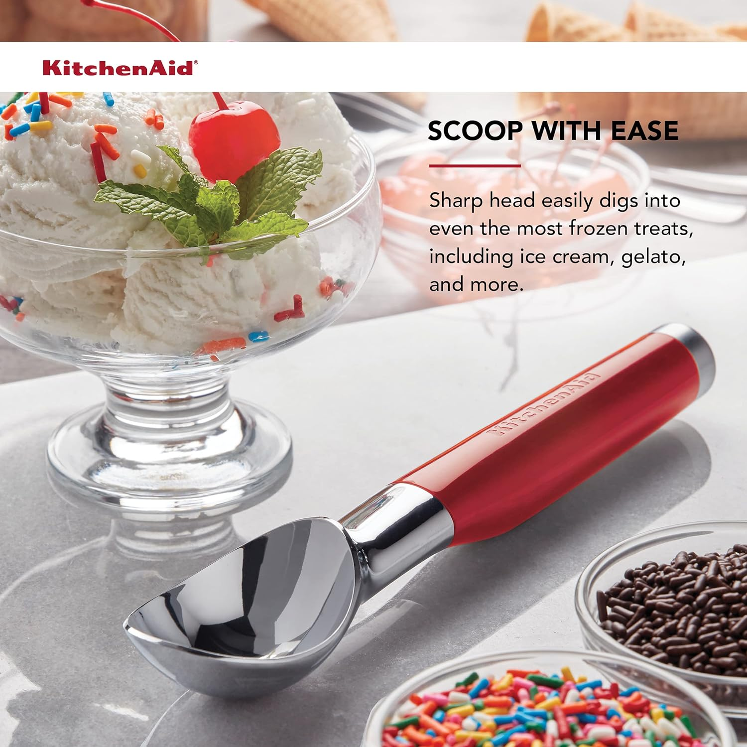 Kitchenaid Classic Ice Cream Scoop Empire Red image number 2