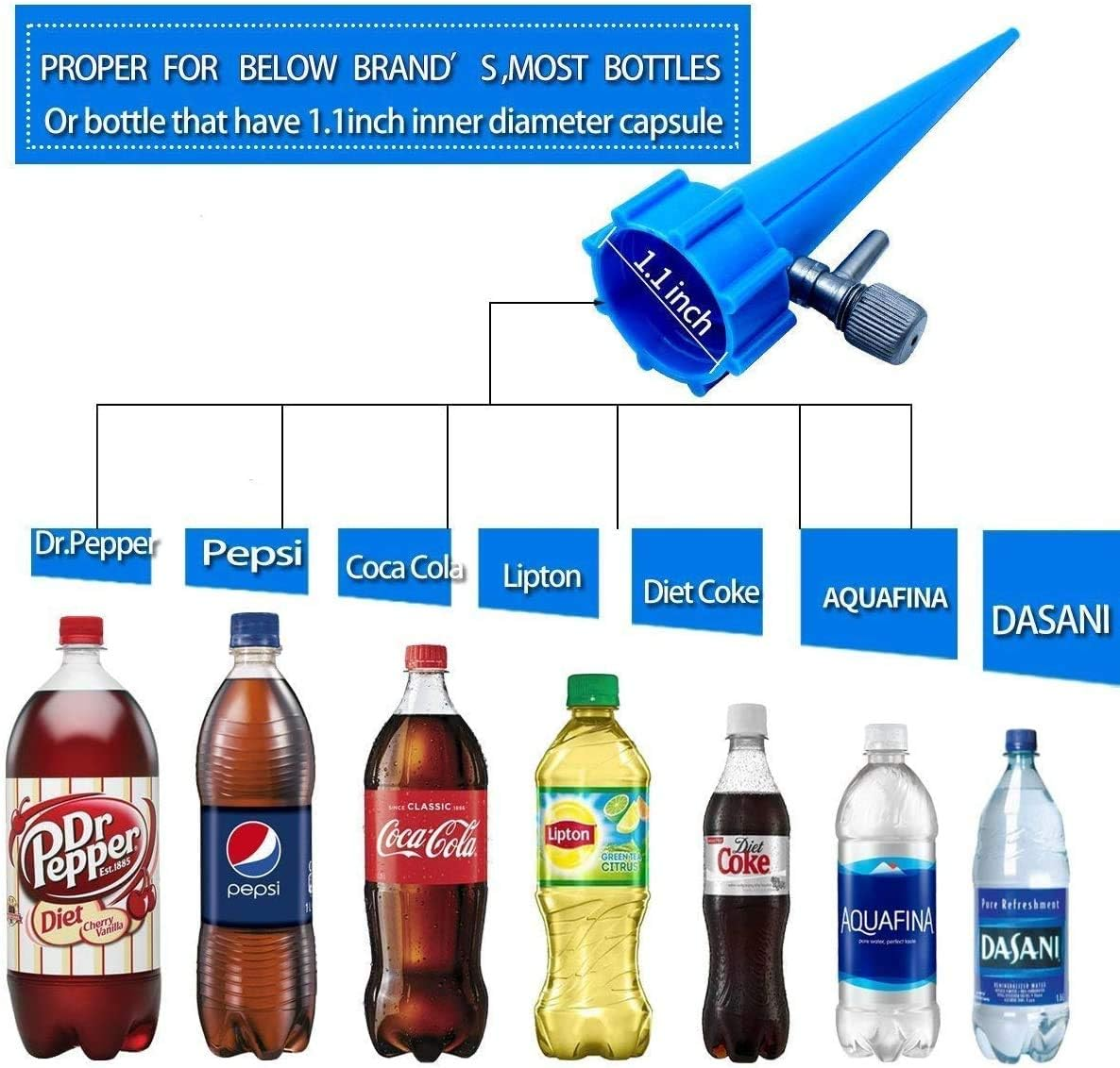 12Pcs Plant Waterer, Automatic Plant Watering Spike Self Watering Drip Irrigation System with Control Valve Switch for Garden Home Indoor Outdoor image number 4