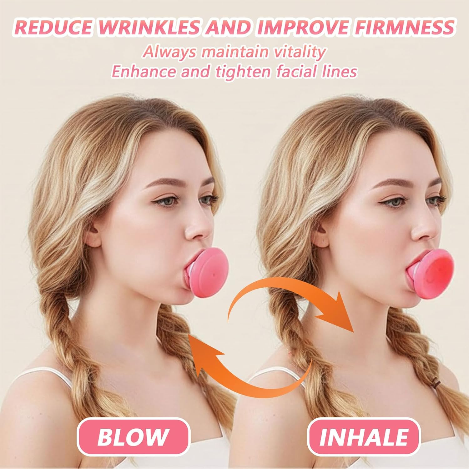 Face Exerciser & Jaw Trainer for Double Chin Reduction, Skin Tightening and Wrinkle Reduction - 22 X 62 X 35 Mm, 1 X Face Slimming Exerciser for Women and Men, Povtor image number 4