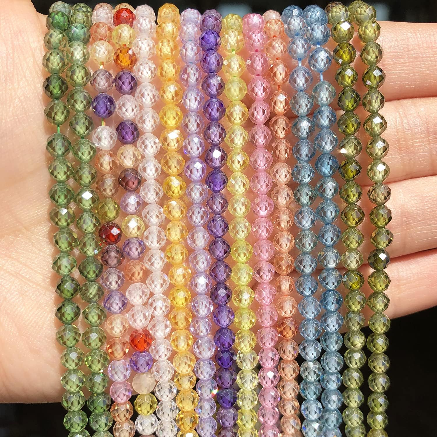 Faceted Rhinestones Beads Multicolor round Loose Beads for Jewelry Making Beadwork DIY Bracelet image number 1