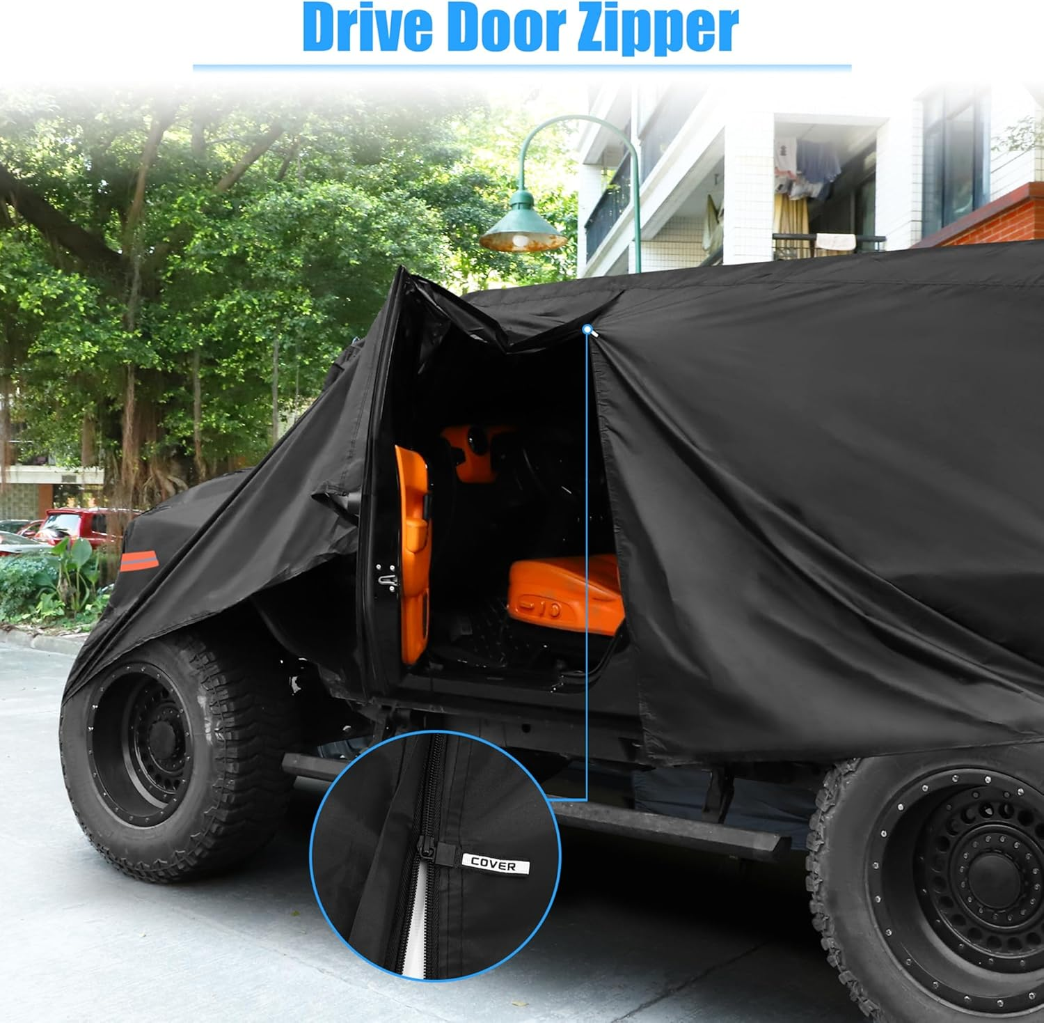 X AUTOHAUX Truck Car Cover for Jeep Gladiator JT 2020 2021 2022 Outdoor Waterproof Sun Rain Dust Wind Snow Protection Black