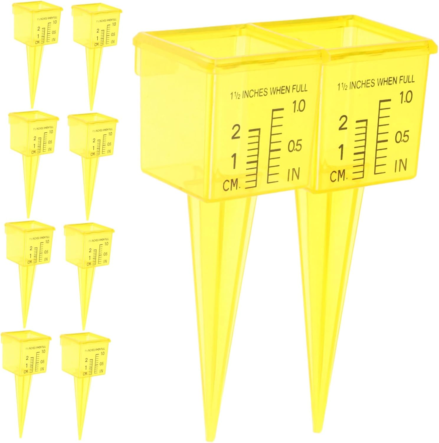 SEWACC 20Pcs Lawn Rain Gauge with Dual Scale for Accurate Rainwater Measurement Sprinkler Gauge for Garden Patio Water Level Monitoring Fit for Outdoor Use image number 3