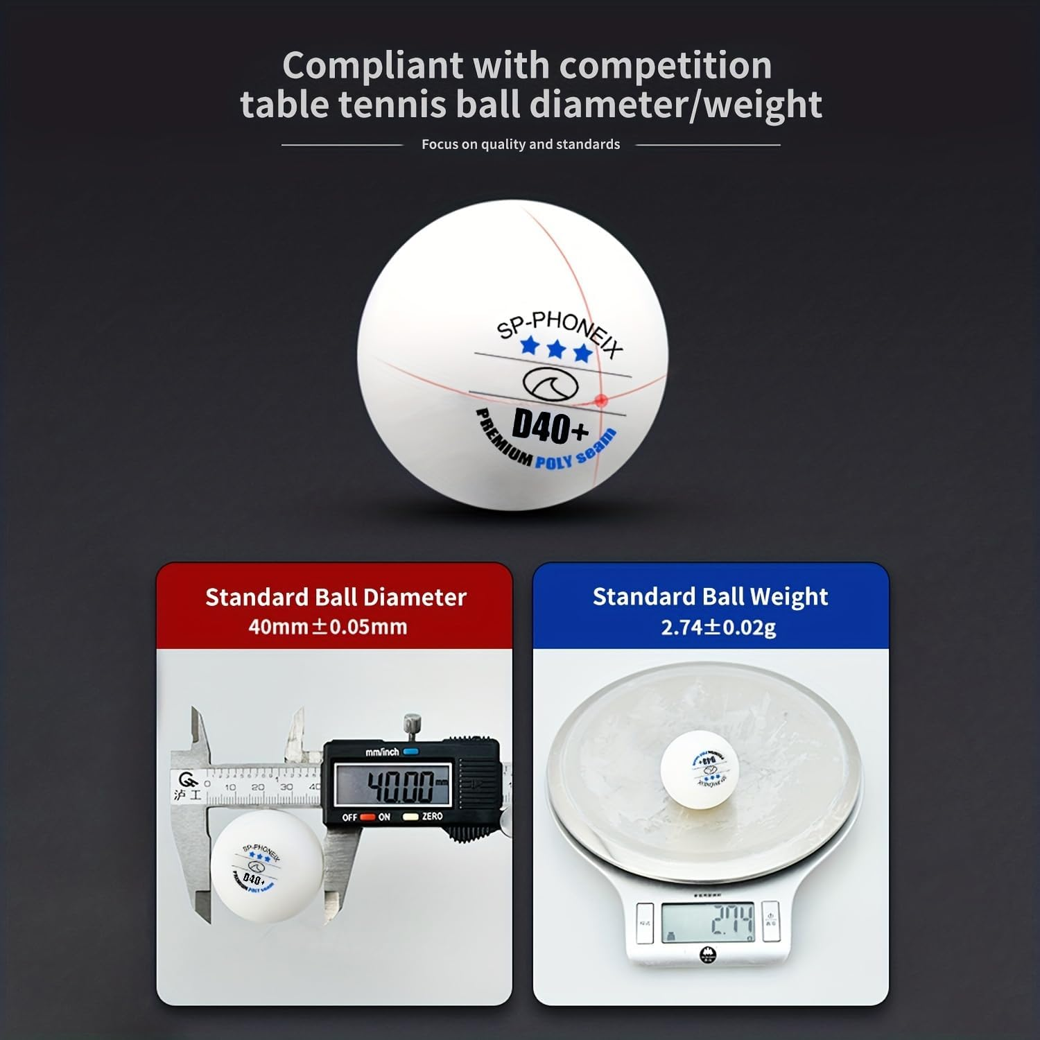 SPP 3 Star 100 PCS Table Tennis Balls Professional Pingpong Ball Training Ball 40+ Ping Pong Balls for Competition image number 2