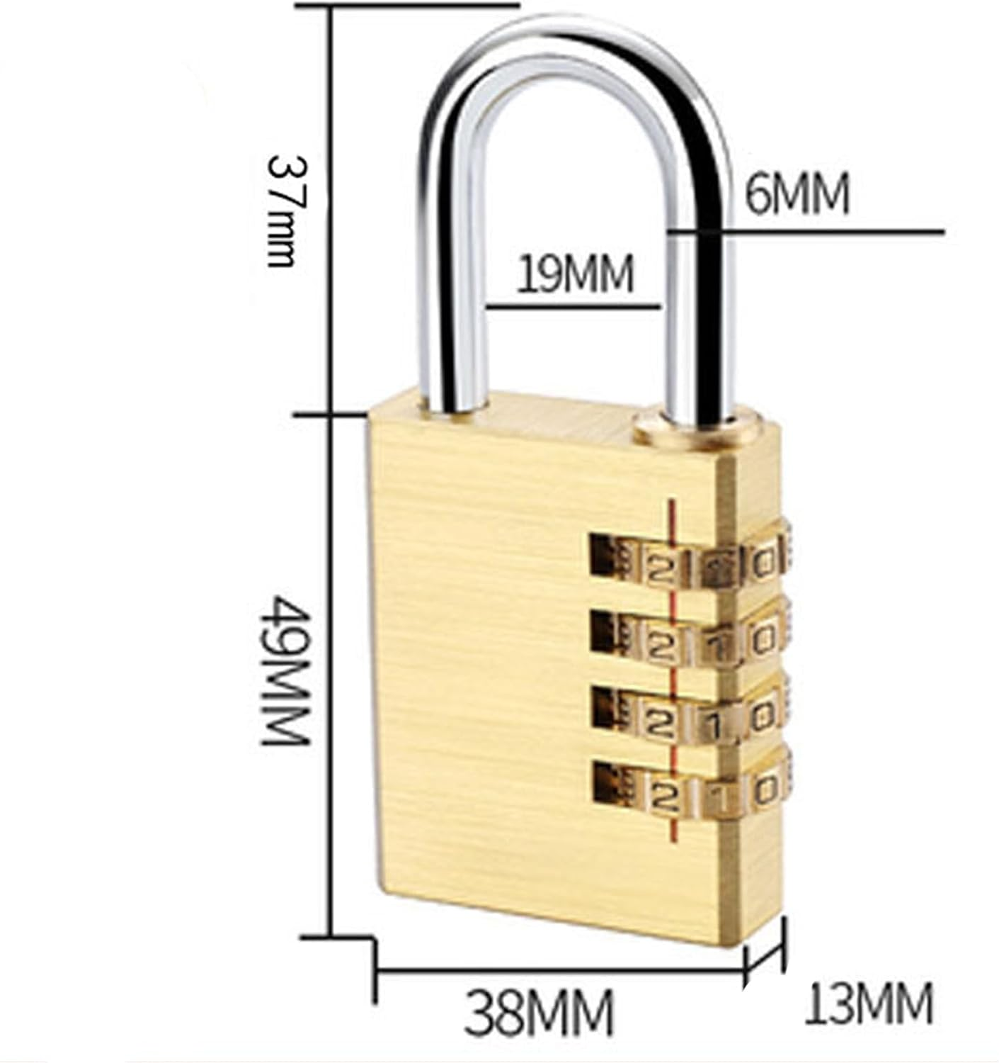 Combination Padlocks, MH MOIHSING Code Lock, Locker Case Copper Stainless Steel Padlock Solid Brass Lock Digit Combination Password Secret Code Digital Locker for Gym Outdoor image number 1