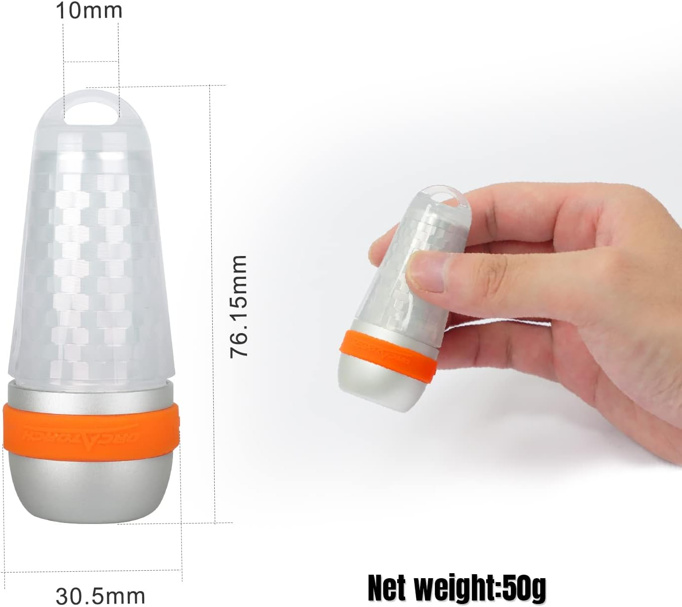 ORCATORCH SD03 Dive Beacon 4-Color-In-1 (Blue, Red, White, Green) 8 Modes Scuba Diving Signal Light with Constant Light or Flashing Mode Night Dive LED Marker Light, for 150M Underwater Diving image number 4