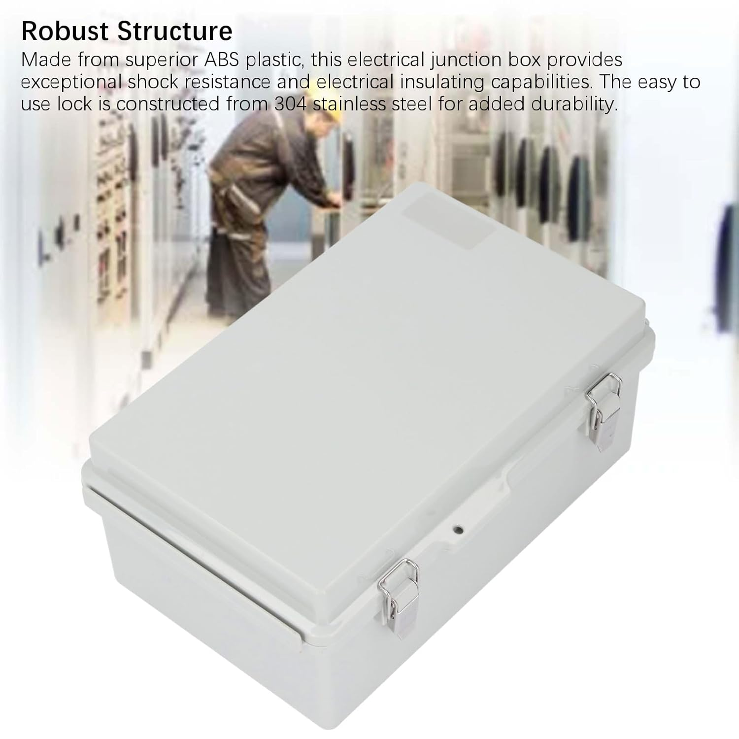 175X275X110Mm ABS Plastic Electrical Junction Box Weatherproof Waterproof Dustproof Enclosure with Hinged Cover Mounting Plate Wall Brackets for Projects Sprinkler Control image number 4