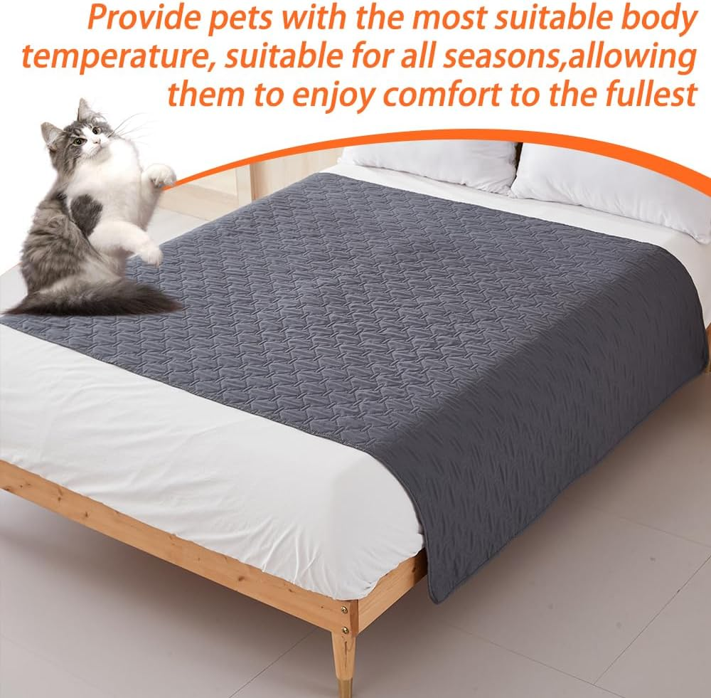 Waterproof Dog Bed Cover Anti-Slip Dog Couch Washable Pet Blanket Cover Waterproof Protector Cat Bed Couch Cover for Furniture Bed Couch Sofa 130X200Cm (Grey) (130 * 200) image number 2