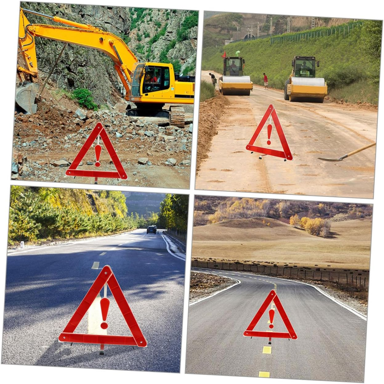 3Pcs Foldable Reflective Triangle Warning Signs Roadside Safety Kit for Vehicles Emergency Use Compact Storage Boxes image number 4