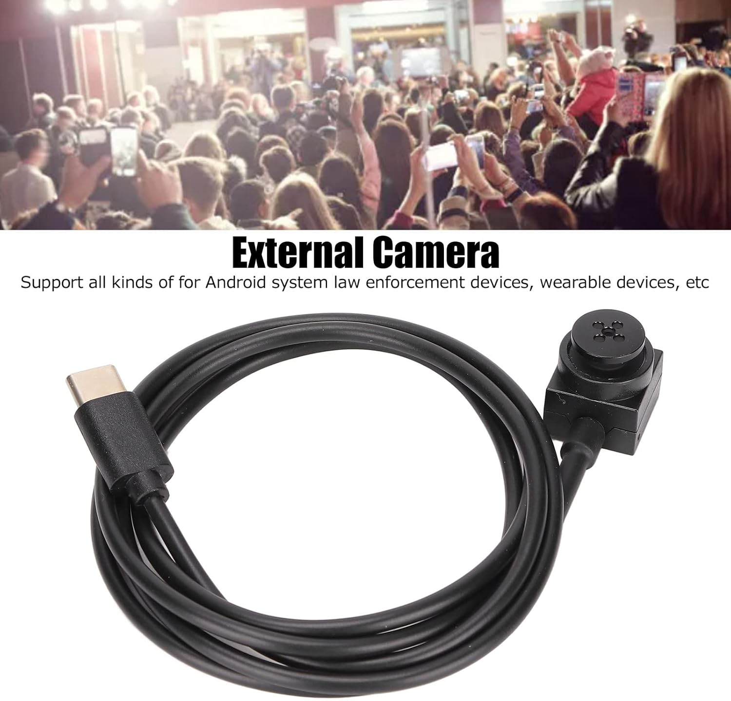 1080P OTG External Camera Mini Camera for Android Portable Mini Cam OTG Knoop Camera for Phones with PVC Material, UVC Protocol, System Compatible Webcams image number 1