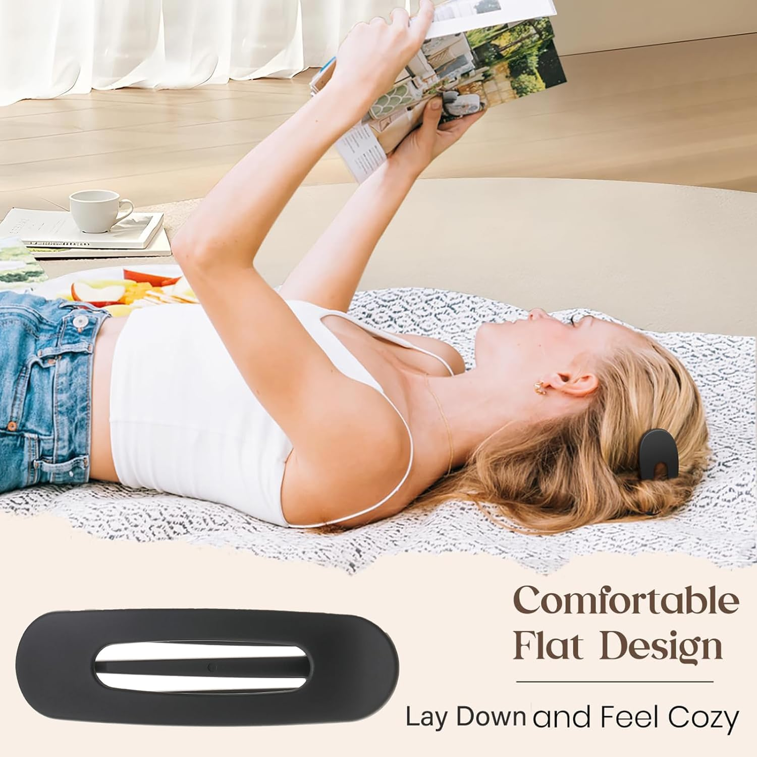 4 PCS Flat Claw Clips, Large Lay Flat Hair Clips for Women Girls, Strong Hold Non-Slip Hair Claws for Thick Thin Hair (Matte 3) - Matte 3 image number 5