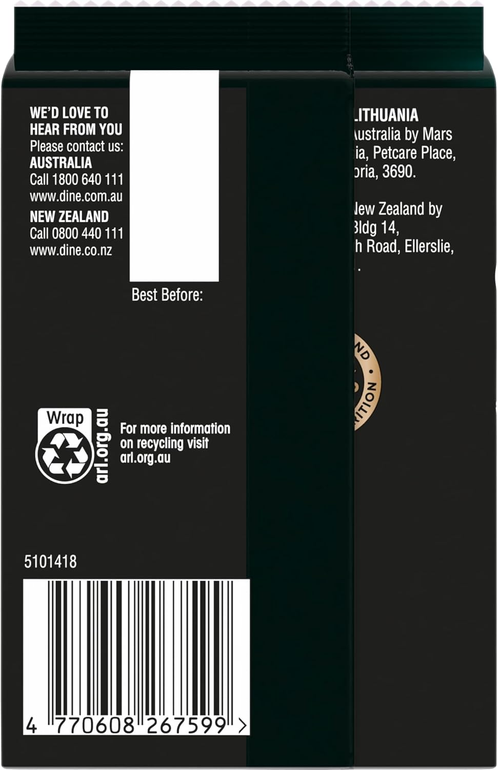 Dine Fresh and Fine Wet Cat Food Turkey, Chicken & Poultry in Jelly 50G Pouch, 18 Pack image number 1