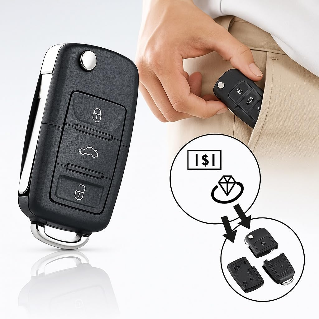 Damaill 2-Pack Fake Car Key Safe, Realistic Diversion Safe with Hidden Waterproof Storage for Cash image number 5