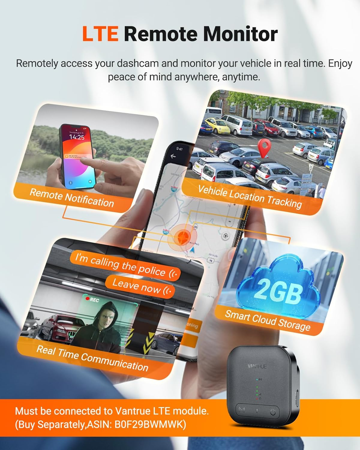 Vantrue N5S 4 Channel Dash Cam, 4 Way STARVIS 2, Upgrade 2.5K Rear Cam, 2.7K+1080P+1080P+1440P Dash Camera with IR Night Vision WDR/HDR, GPS/5G Wifi, 24H Parking Mode, Option LTE, Support 1TB Max image number 4