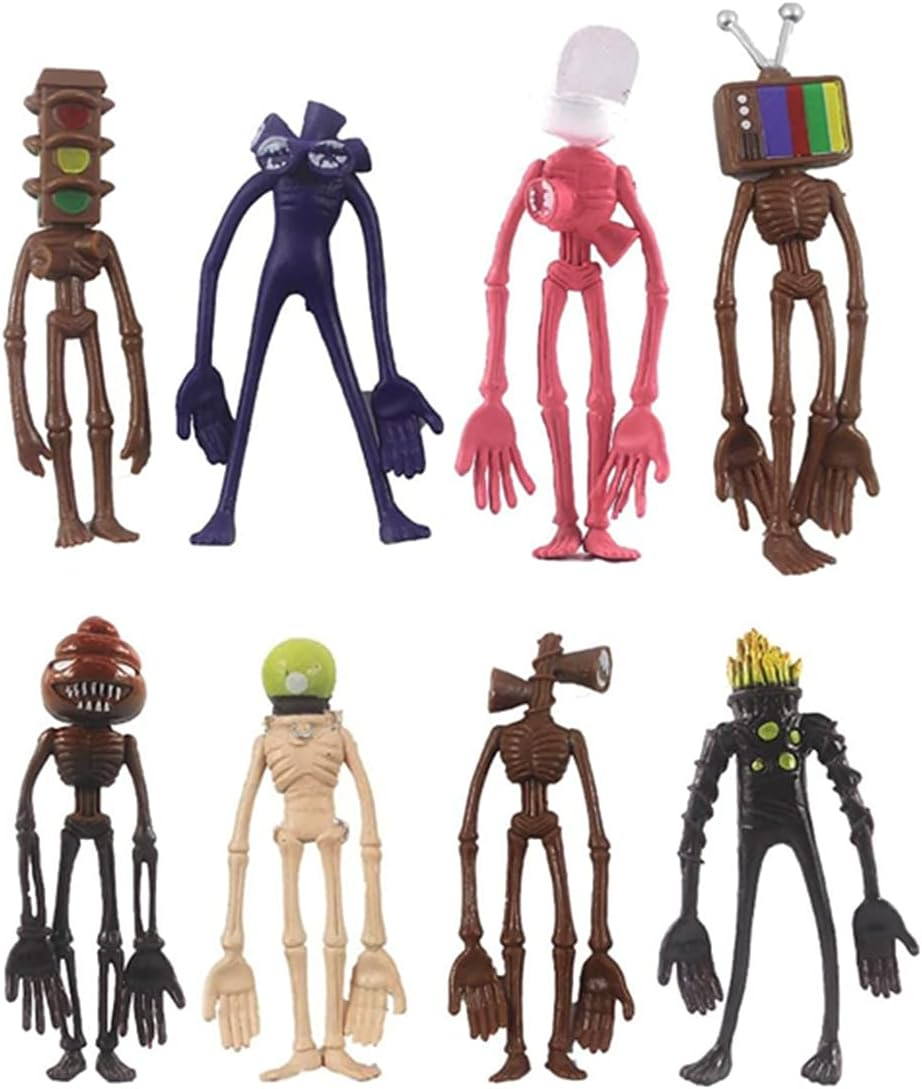 YAUYUOO, 8Pcs,Siren Head Toy, Toys,Scp 6789,Model Toy of Siren Head，3.9-4.7 Inch image number 4