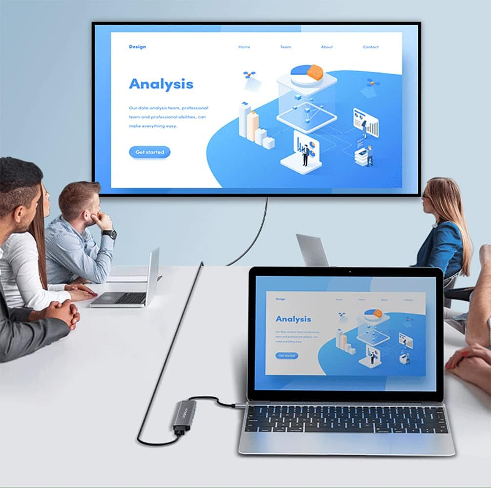 USB C Hub with 100W PD Port, 7-In-1 Type C Hub with 4K HDMI Adapter, 1 USB 3.0 Port & 2 USB 2.0 Ports, SD/TF Card Reader, USB C Multiport Docking Station for Macbook Pro, Chromebook, XPS, and Others