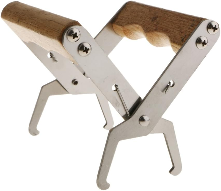 Wooden Handle Bee Hive Frame Holder Lifter Capture Grip Tool Beekeeping image number 3